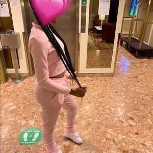 Women’s Pink Stack Pants And Crop Top Set 🥰